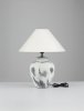 Lampka stołowa nocna biały abażur podstawa ceramiczna dekoracyjna na komodę Luces Exclusivas
